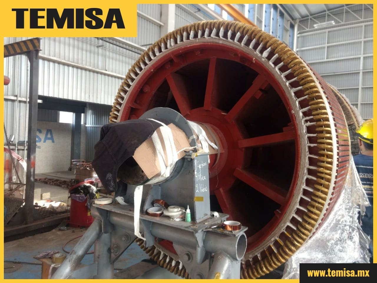 Aislamiento del núcleo del rotor con mica-vidrio, motor de alta tensión