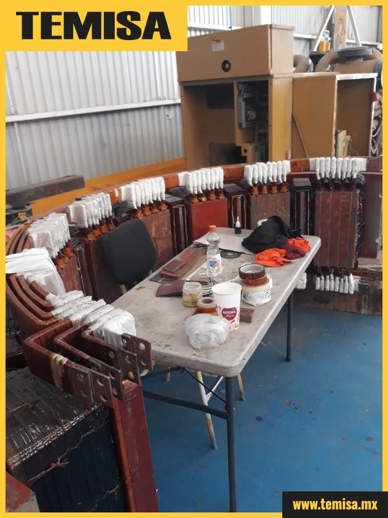 Bobinas formadas con terminales encintados en el taller