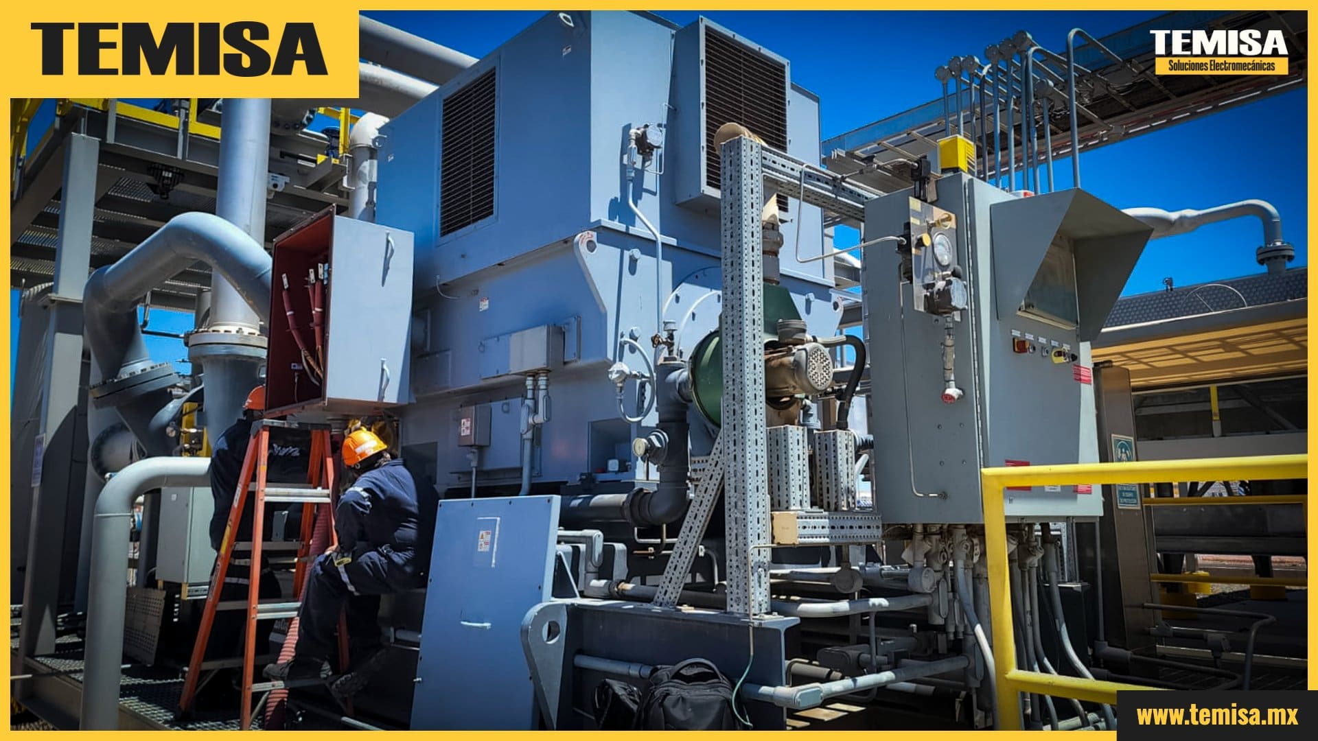 Mantenimiento en sitio de motor de alta tensión en planta industrial