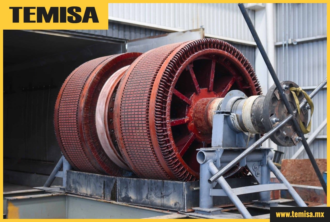 Rotor devanado con eje y núcleos laminados de motor de alta tensión