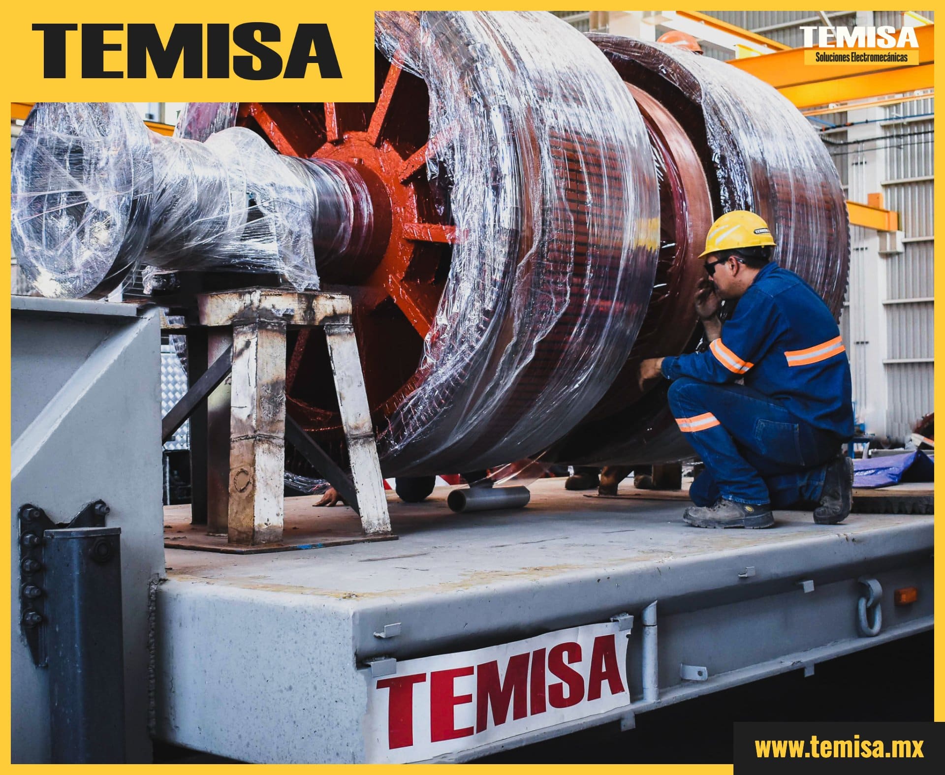 Maniobra e izaje de rotor de motor de media tensión para traslado