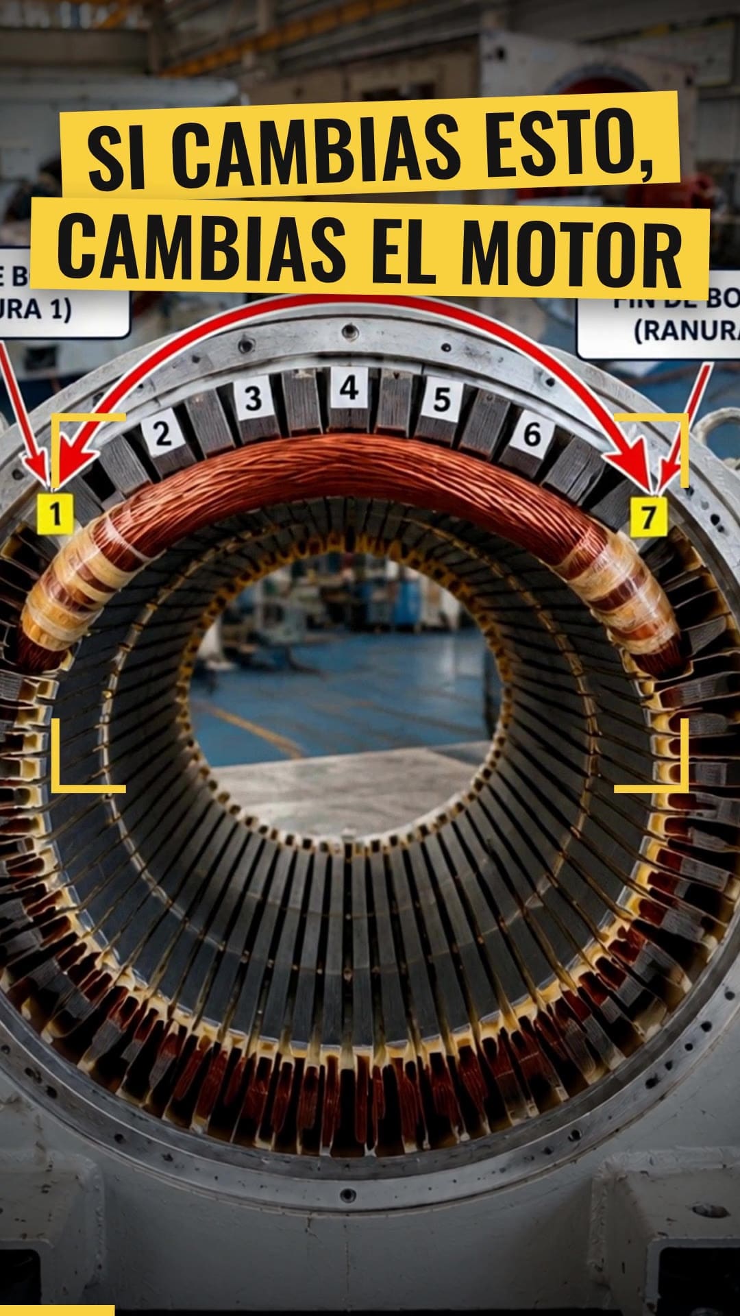 Paso de bobina en motor eléctrico: cómo se mide (paso 1 a 7)